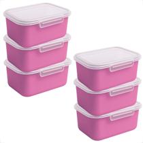 Kit 5 Potes Marmita Fitness 750ml com Trava Lateral Para Microondas Geladeira Dieta e Almoço Kit 5 Potes Marmita Fitness 750ml com Trava Lateral Para Microondas Geladeira Dieta e Almoço