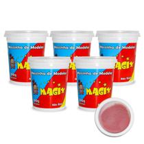 Kit 5 Potes Massa Massinha de Modelar Infantil 500g Escolar