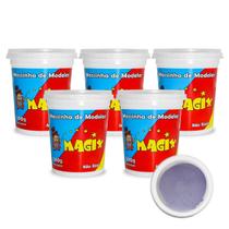 Kit 5 Potes Massa Massinha de Modelar Infantil 500g Escolar