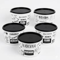 Kit 5 Potes Organizadores Mantimentos Cozinha 2 Litros