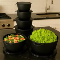 Kit 5 Potes Plastico Redondos Bowl Cozinha Marmita Livre Bpa