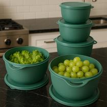 Kit 5 Potes Plastico Redondos Bowl Cozinha Marmita Livre Bpa