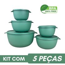 Kit 5 Potes Plastico Redondos Bowl Livre Bpa