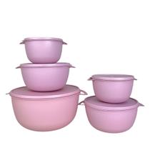 Kit 5 Potes Plastico Redondos Bowl Livre Bpa