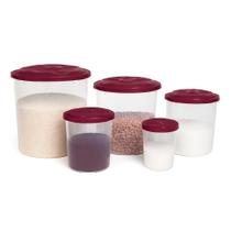 Kit 5 Potes Porta Mantimentos Grande Arroz Feijao Sal Acucar Multiuso Organizador Alimentos Plastico Freezer Com Tampa B Kit 5 Potes Porta Mantimentos Grande Arroz Feijao Sal Acucar Multiuso Organizador Alimentos Plastico Freezer Com Tampa B