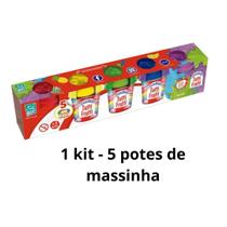 Kit 5 Potes Potinho De Massinha Massa De Modelar Super Toys