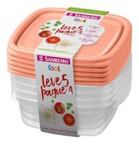 Kit 5 Potes Sanremo Para Congelar Feijão 530ml Bpa Free