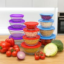 Kit 5 Potes Vidro Conserva Alimento Fruta Condimento Marmita Tigela Armazena Recipiente Vasilha Kit 5 Potes Vidro Conserva Alimento Fruta Condimento Marmita Tigela Armazena Recipiente Vasilha