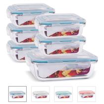 Kit 5 Potes Vidro Hermético 370ml + 1 Pote 1040ml Marmita