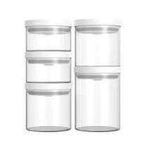 Kit 5 Potes Vidro Hermético Alimentos 350ml 700ml 1Litro Kit 5 Potes Vidro Hermético Alimentos 350ml 700ml 1Litro