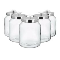 Kit 5 Potes Vidro Porta Mantimentos 3L Home & Co Kit 5 Potes Vidro Porta Mantimentos 3L Home & Co