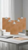 Kit 5 Pranchetas A4 MDF Com Prendedor Metal Resistente Kit 5 Pranchetas A4 MDF Com Prendedor Metal Resistente