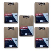 Kit 5 Pranchetas De Madeira A4 Mdf Predendor Metal 31X22