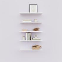 Kit 5 Prateleiras 50x15 MDF Sala Cozinha Banheiro Quarto