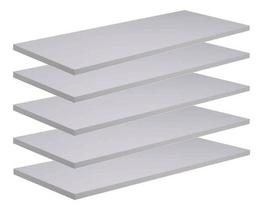 Kit 5 Prateleiras Mdf 50x10cm Branco Nicho Livros Revista