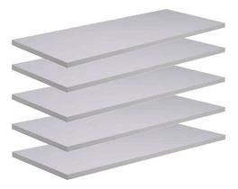 Kit 5 Prateleiras Mdf 55x10cm Branco Nicho Livros Revista