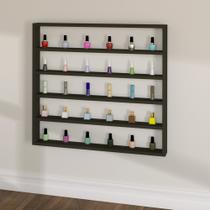 Kit 5 Prateleiras Nicho Organizador Expositor Esmaltes Mdf Preto