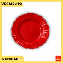 Kit 5 Pratos Fundo com Borda Branco Refeição Churrasco Festa Pratos Plastico Kit 5 Pratos Fundo com Borda Branco Refeição Churrasco Festa Pratos Plastico