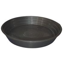 Kit 5 Pratos Plástico Redondo para Vasos Plantas 14 cm - Preto