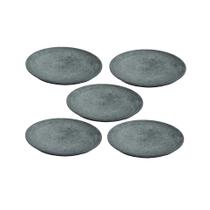 Kit 5 Pratos Raso Redondo Pedra Sabão Sobremesa e Bolos 22cm Kit 5 Pratos Raso Redondo Pedra Sabão Sobremesa e Bolos 22cm