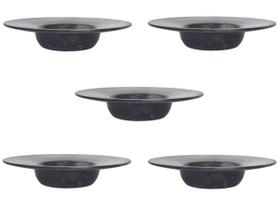 Kit 5 Pratos Risoto Chapéu Invertido Em Pedra Sabão 26 cm