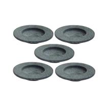 Kit 5 Pratos Risoto e Massa Chapéu Invertido Pedra Sabão 22CM Cinza