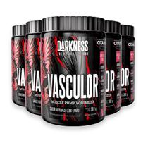 Kit 5 Pré Treino Vasculor Powder Darkness Morango com Limão 300g