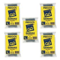 Kit 5 Prego 18x27 Gerdau 1kg com Cabeca para Construcao Kit 5 Prego 18x27 Gerdau 1kg com Cabeca para Construcao