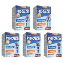 Kit 5 Pro Calcio 900mg + Vitamina D3 - Arte Nativa 120 Capsulas cada