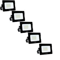Kit 5 projetor led elgin refletor 10w 6500k bivolt