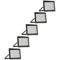 Kit 5 projetor led elgin refletor 200w 6500k bivolt