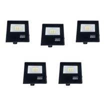 Kit 5 Projetores Led Refletor 30w 6500k Bivolt Carcaça Preto Luz Branco-frio 110v/220v