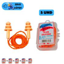 Kit 5 protetores de ouvido protect auricular com plug silicone contra sons e ruidos altos Kit 5 protetores de ouvido protect auricular com plug silicone contra sons e ruidos altos
