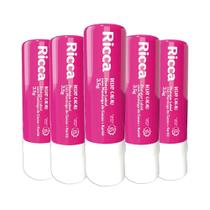 Kit 5 Protetores Labiais Manteiga Cacau Karité FPS15 Ricca
