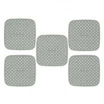 kit 5 Protetores Quadrados Tapete Silicone Fogão Indução 19 cm Almofada Protetora