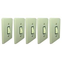 Kit 5 Pulsador Pial Minuteria 2a Cor Cinza 250v C/ Placa Kit 5 Pulsador Pial Minuteria 2a Cor Cinza 250v C/ Placa