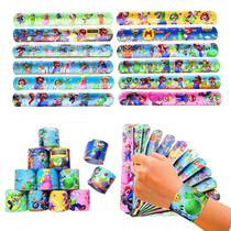 Kit 5 Pulseira Bate Enrola Personalizada Heróis Sereia etc