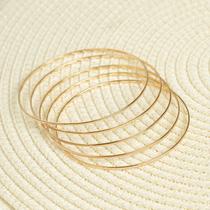 Kit 5 Pulseiras Bracelete Aro Fino Folheado a Ouro 18k Kit 5 Pulseiras Bracelete Aro Fino Folheado a Ouro 18k