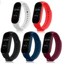 Kit 5 Pulseiras Extra Silicone Sport Compatível com Mi Band 7