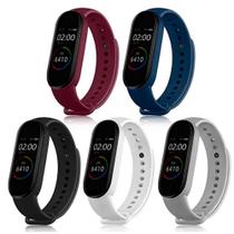 Kit 5 Pulseiras Extra Silicone Sport Compatível com Mi Band 7