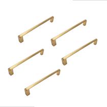 Kit 5 Puxador Alça Para Moveis Gaveta Armario Liveri Il 955 128mm Dourado Fosco Italy Line Kit 5 Puxador Alça Para Moveis Gaveta Armario Liveri Il 955 128mm Dourado Fosco Italy Line
