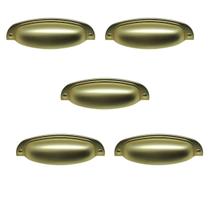Kit 5 puxador concha colonial dourado 115 italy line metal 96mm com parafusos