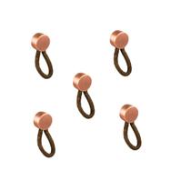 Kit 5 puxador fune couro zen vecchio cobre ( marrom ) zp1795.679.