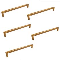 Kit 5 puxador móveis zigrinato il1780 192mm bronze esc ( dourado )