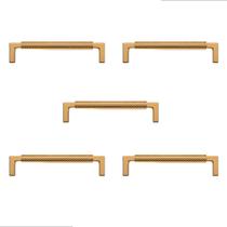 KIT 5 PUXADOR PARA MÓVEIS ZIGRINATO IL1780 160MM BRONZE ESCOVADO ( semelhante DOURADO ) ITALY LINE