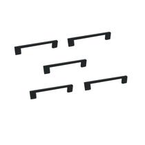 Kit 5 puxador preto fosco il 950 metal 160mm c/ parafusos Kit 5 puxador preto fosco il 950 metal 160mm c/ parafusos