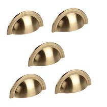 Kit 5 Puxador Shell 48 Mm Zen Gold Escovado Dourado