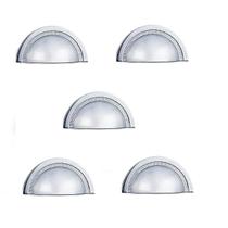 Kit 5 Puxador Shell 48Mm Zen Cromado Zp4319.1 Concha