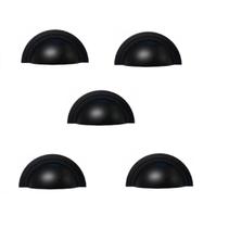 Kit 5 Puxador Shell 48Mm Zen Preto Zp4319.24 Concha