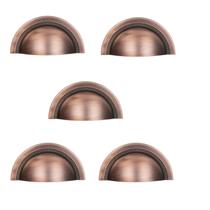 Kit 5 Puxador Shell Zen 64Mm Vecchio Cobre Zp4318.648